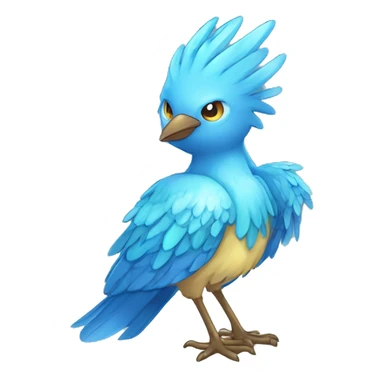 Wet Fantasy legendary blue bird water-type-Hydro-Phoenix-avian Fakemon full body sticker