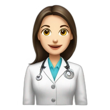 brunette female nutritionist with some food sticker