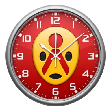 reloj con simbolo de interrogacion en color rojo sticker