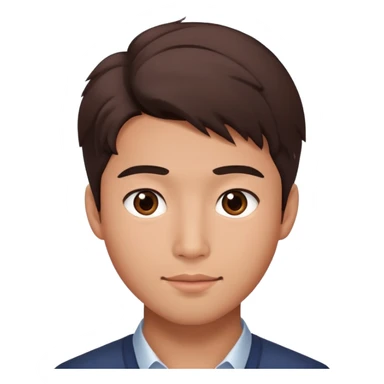 handsome brown man with nice hair and rosy cheeks and asian sticker