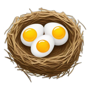 several whole eggs in a bird's nest sticker