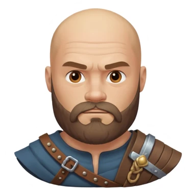 bearded Vikings with bald  with bulky body sticker