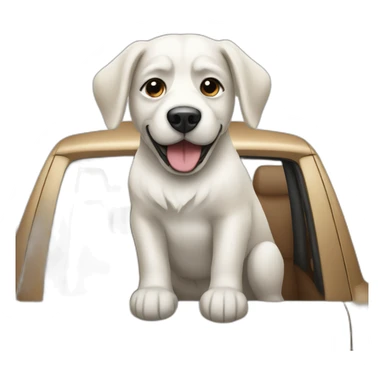 dog driving a mercedes sticker