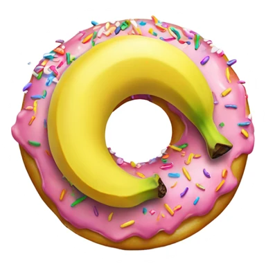 banana and donut  sticker