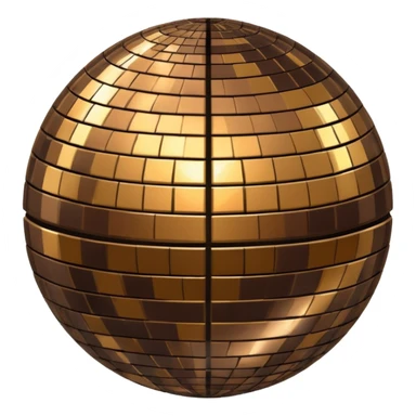 metallic dark brown disco ball sticker
