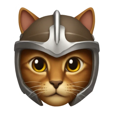 brown cat in spartan helmet sticker