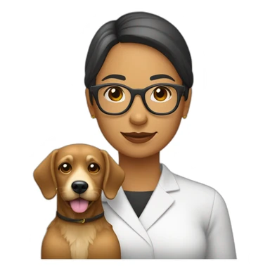 mujer pelo castaño con gafas y perro pastor alemán sticker