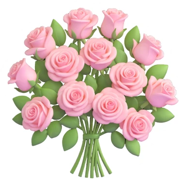 pastel pink colored rose bouquet sticker
