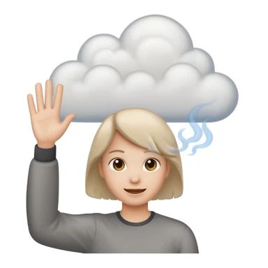 create an emoji with the emojis 👋🏻💨 with an expression like i don't care  sticker