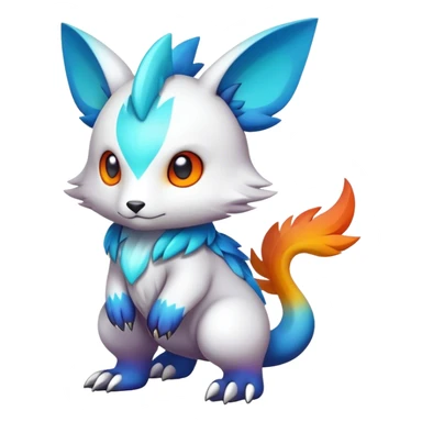 Cute cool colorful fantasy animal hybrid Fakemon full body sticker