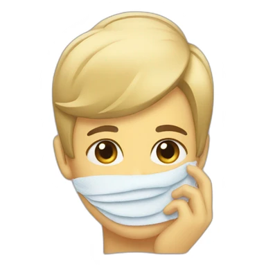 person wipes sweat from their face sticker