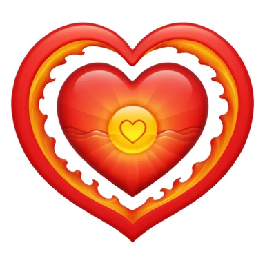 heart surrounded by warm waves sticker