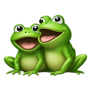 Frogs twisting their tounges together sticker