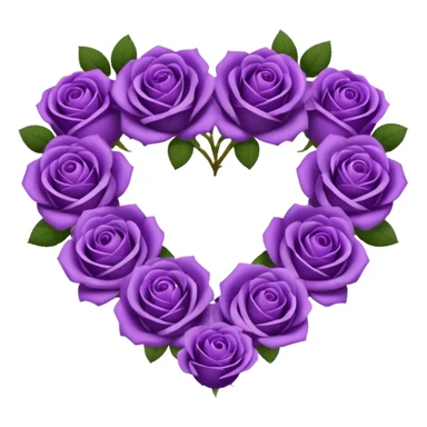 Heart made of purple roses and text in the center that says Ginger  sticker