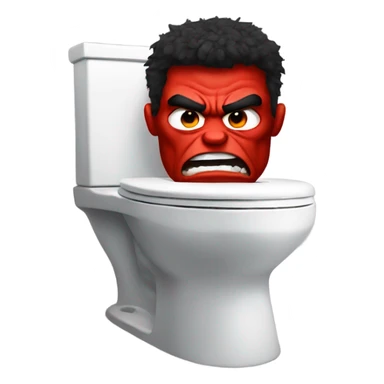 Red Hulk big head in a toilet sticker