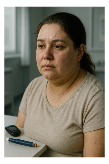 donna con insulino resistenza iper realistica 4k e molto specifica sticker