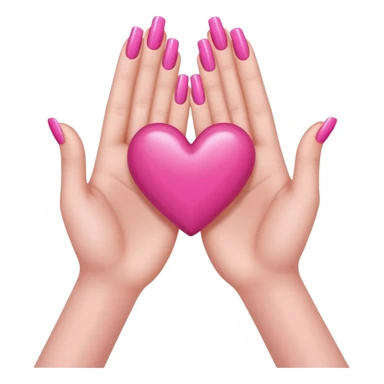 hands with long pink nails doing a hand heart like this 🫶🏼 sticker
