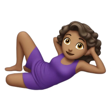 a girl laying on stone with purple dress sticker