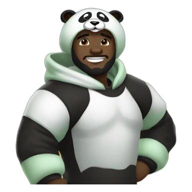 Lebron james in a panda cosplay sticker
