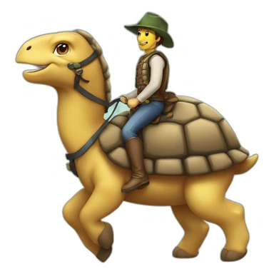 Tortue sur un cheval sticker