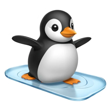 penguin sliding sticker