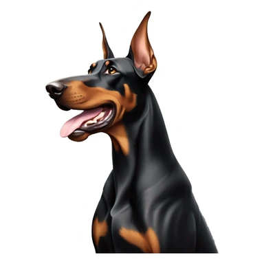 Doberman qui écoute de la musique  sticker