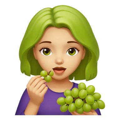Light skinned girl eating grapes sticker