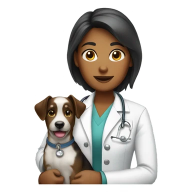 Veterinarian girl wth dog sticker