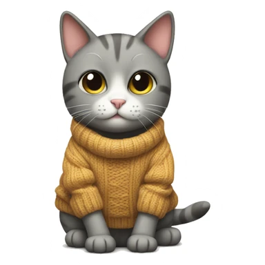 Cat with sweater sticker