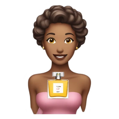 women happy perfume sticker