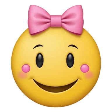 A smiley face with a little pink bow sticker
