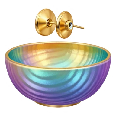 Shell jewelry bowl with gold hoop earrings  sticker