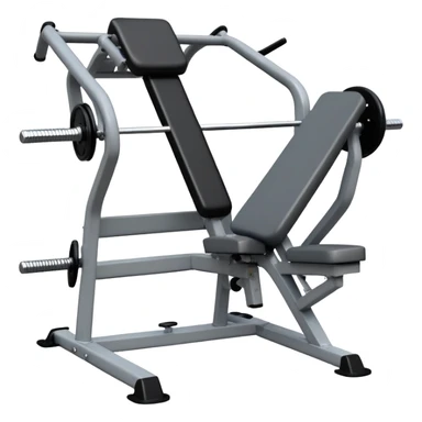 sturdy steel-framed chest press machine with padded seat and horizontal handles sticker