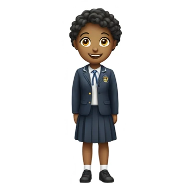 smiling girl in school uniform sticker