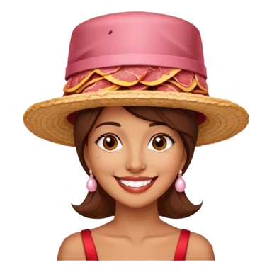 paris woman in fancy hat made of SPAM MEAT sticker