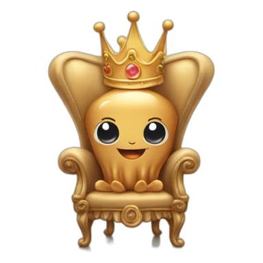 Hd baby peanut butter jellyfish cute sitting on throne with crown sticker