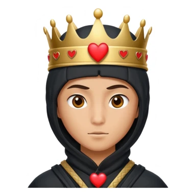 Ninja con ojos de corazón y una corana sticker