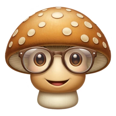 mushroom without spots, smiling face, wearing glasses sticker