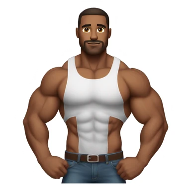 muscular man big pecs sticker