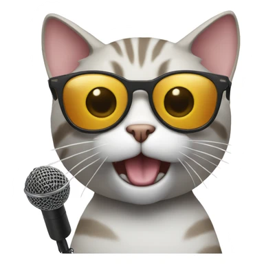 Cat with microphone and Sunglasses sticker