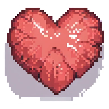 dramatic heart pixel art style no background sticker