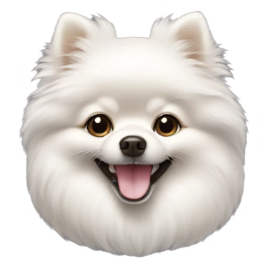 White pomeranian with smile sticker