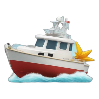 boat with rocket propulsion  sticker