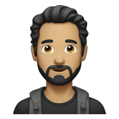 man with long dark hair and goatee beard sticker