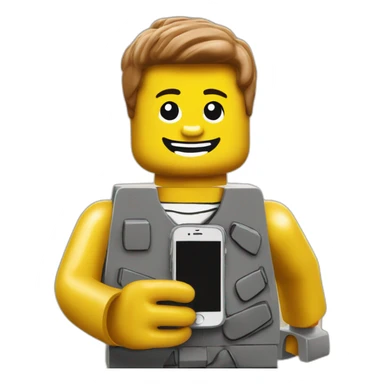 lego man holding an iphone sticker