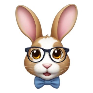 Sweet rabbit with glasses sticker