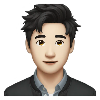 Henry Lau, dark hair, chinese, man sticker