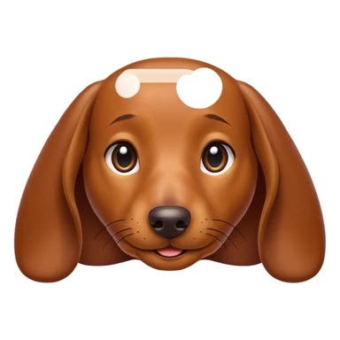 sympathetic dachshund dog classic emoji style sticker