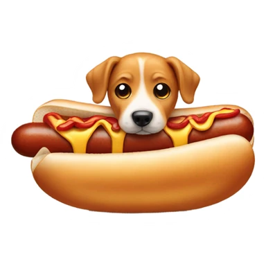 Dog in a hotdog sticker