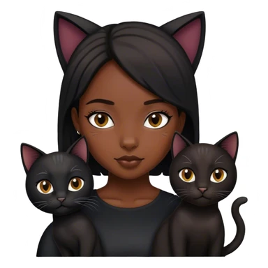 A black girl with her black cat sticker